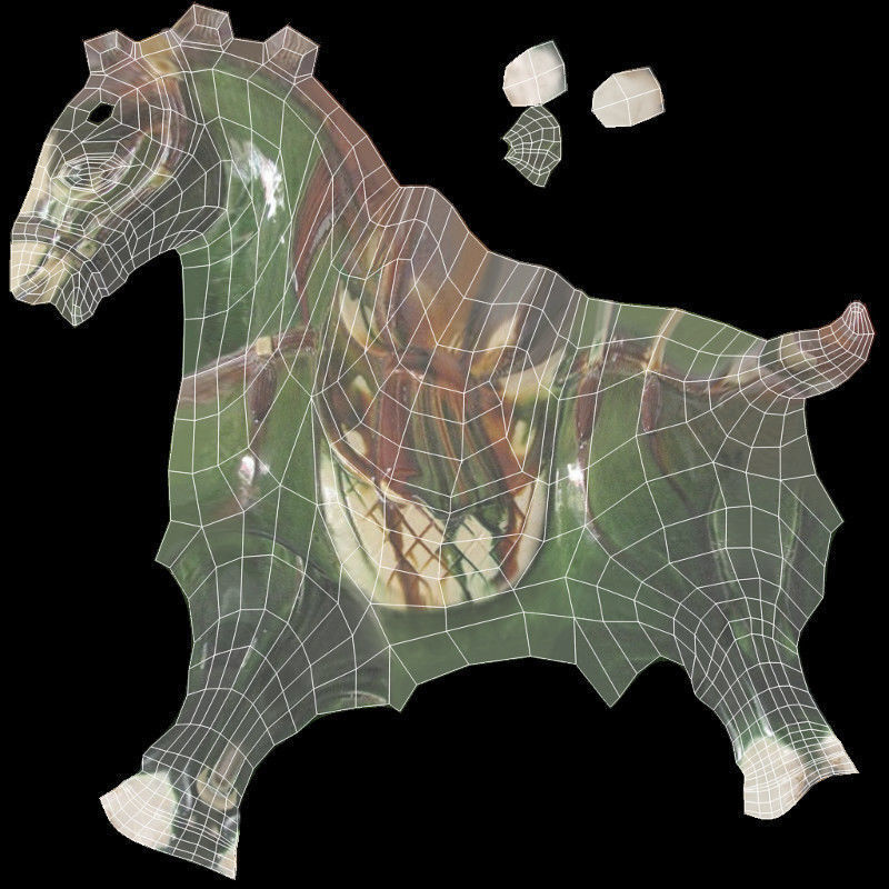 Horse Statuette D 3D model_11