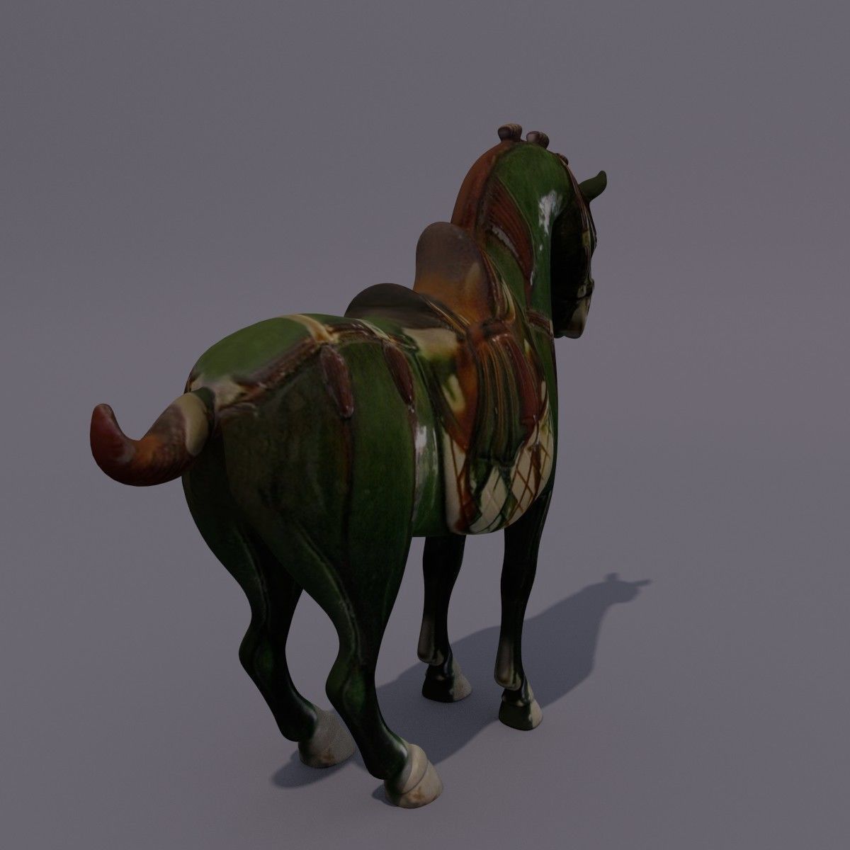 Horse Statuette D 3D model_4