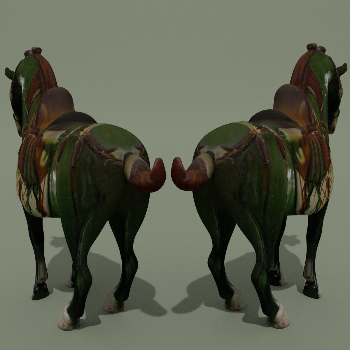 Horse Statuette D 3D model_2