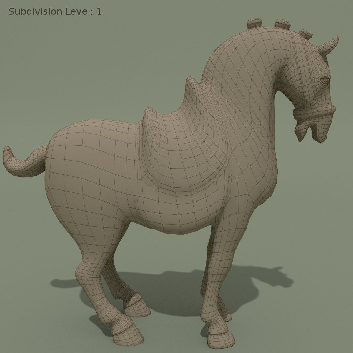 Horse Statuette D 3D model_6