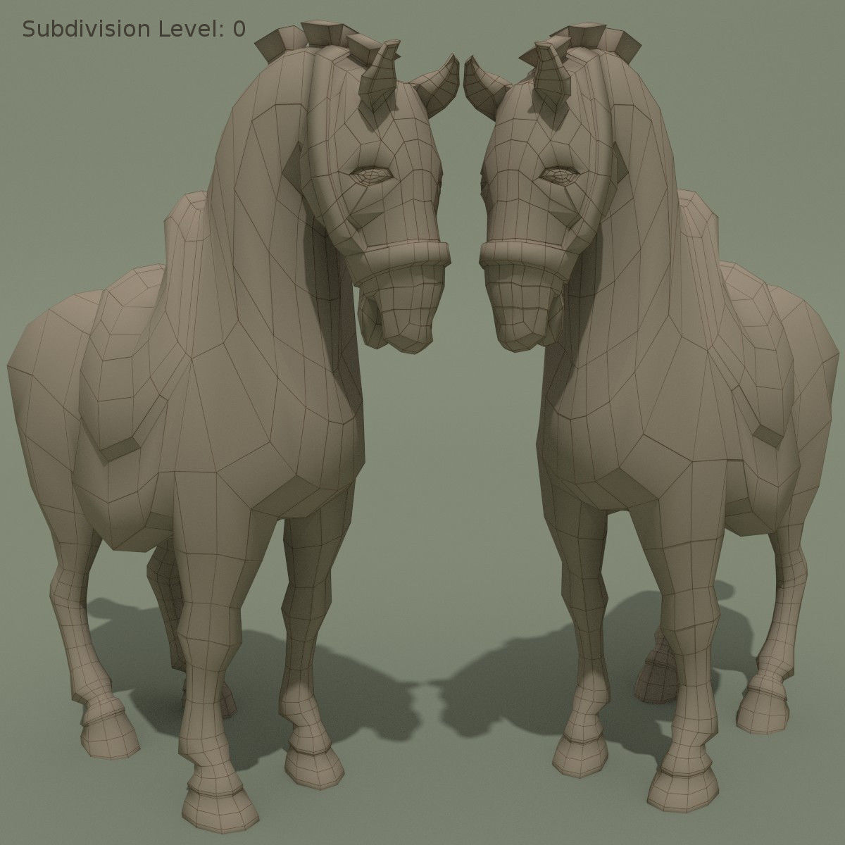 Horse Statuette D 3D model_7