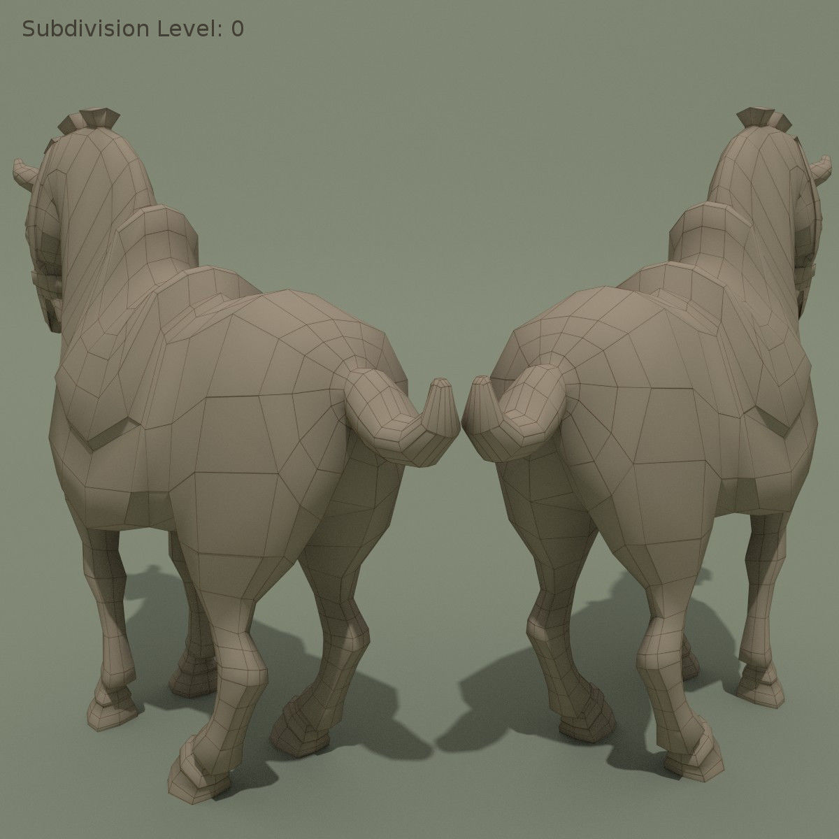 Horse Statuette D 3D model_9