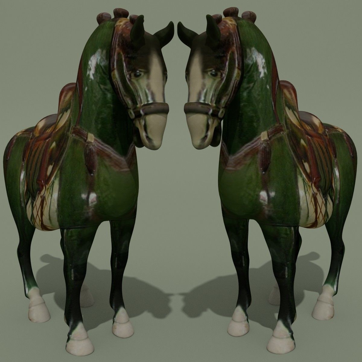 Horse Statuette D 3D model_1