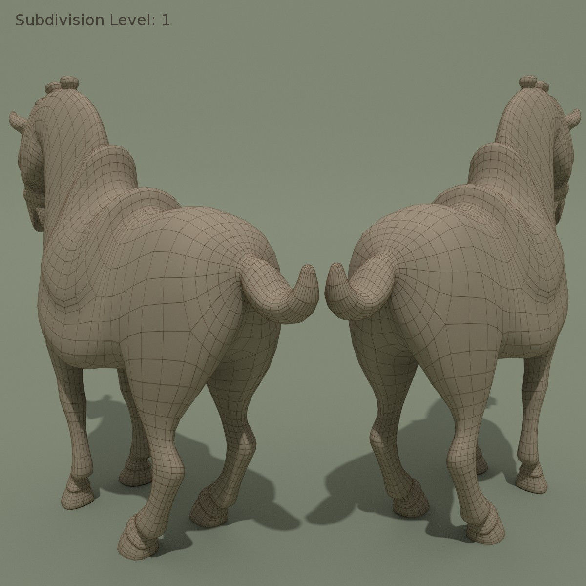 Horse Statuette D 3D model_10