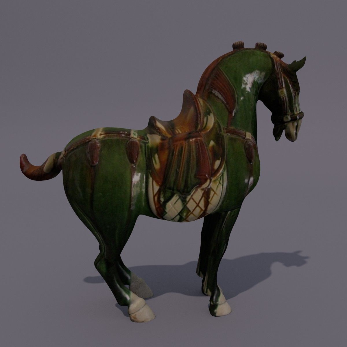 Horse Statuette D 3D model_3