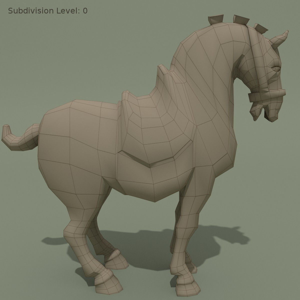 Horse Statuette D 3D model_5