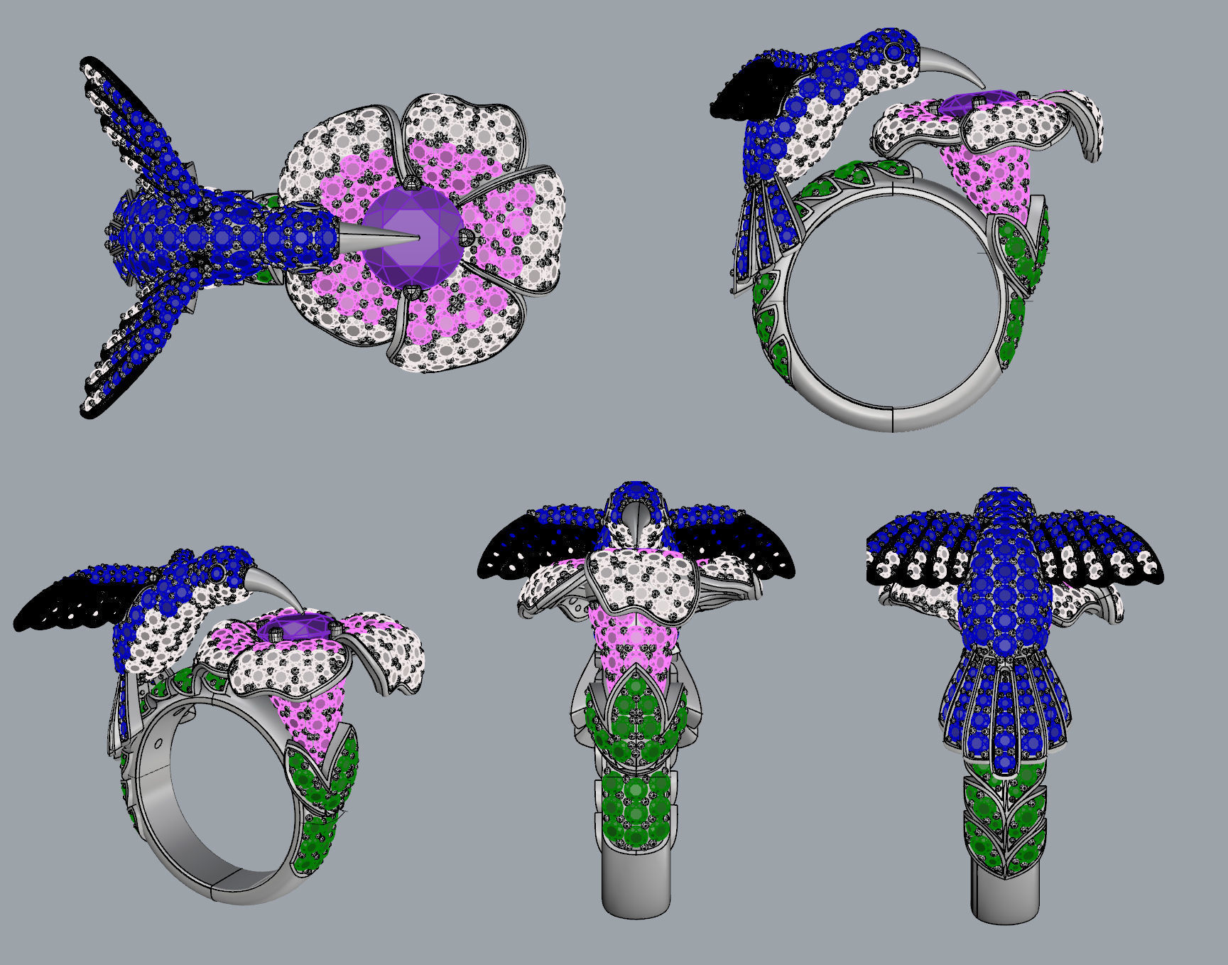 The Hummingbird Ring 3D print model_10