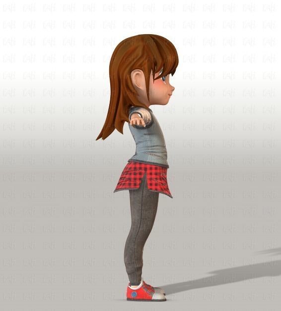 Girl 3D model V02 3D model_3