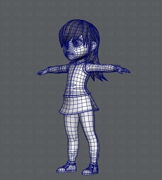 Girl 3D model V02 3D model_16