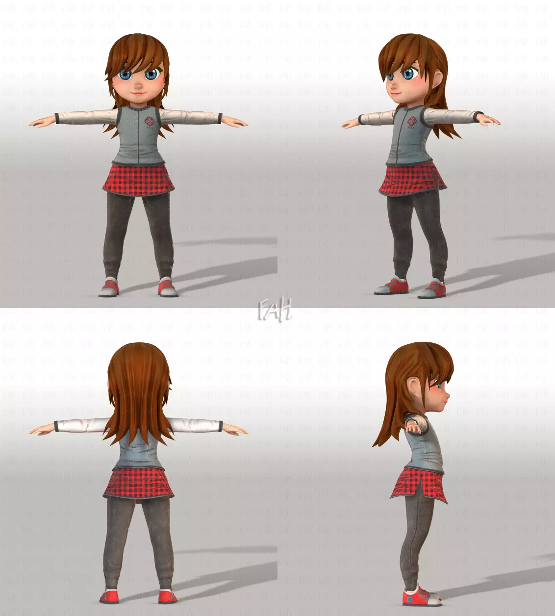 Girl 3D model V02 3D model_0