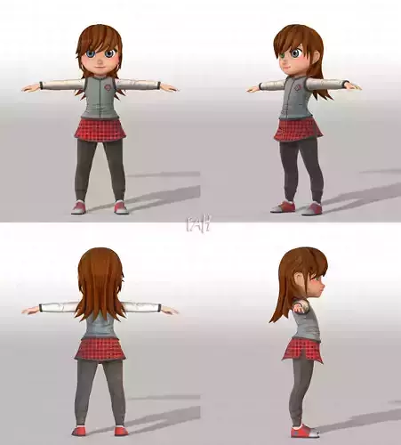 Girl 3D model V02 3D model