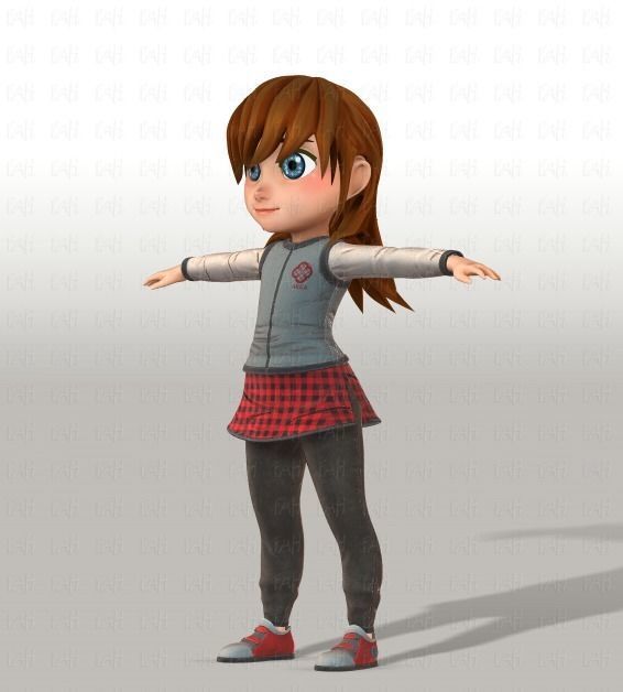 Girl 3D model V02 3D model_8