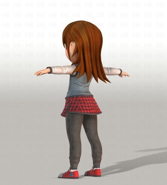 Girl 3D model V02 3D model_6