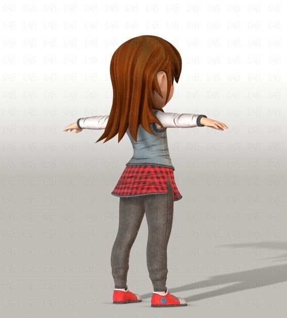 Girl 3D model V02 3D model_4