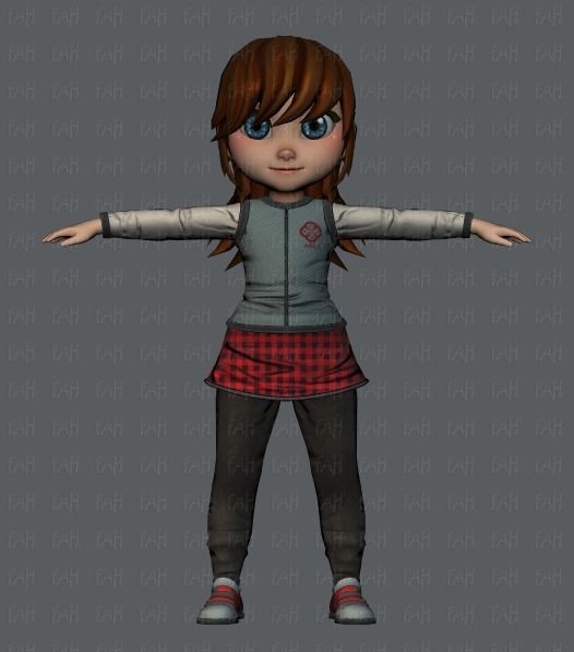 Girl 3D model V02 3D model_34