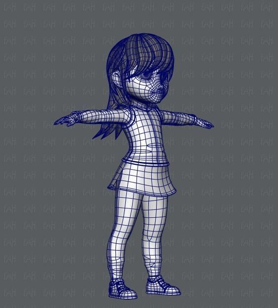 Girl 3D model V02 3D model_10