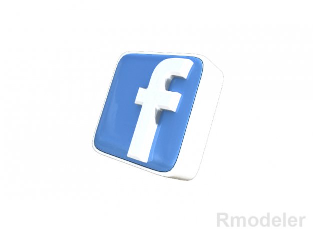 FaceBook letter 3d Logo 3D model_1