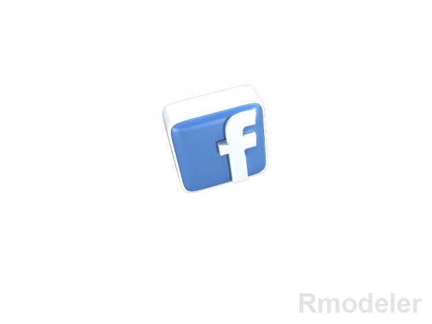 FaceBook letter 3d Logo 3D model_2
