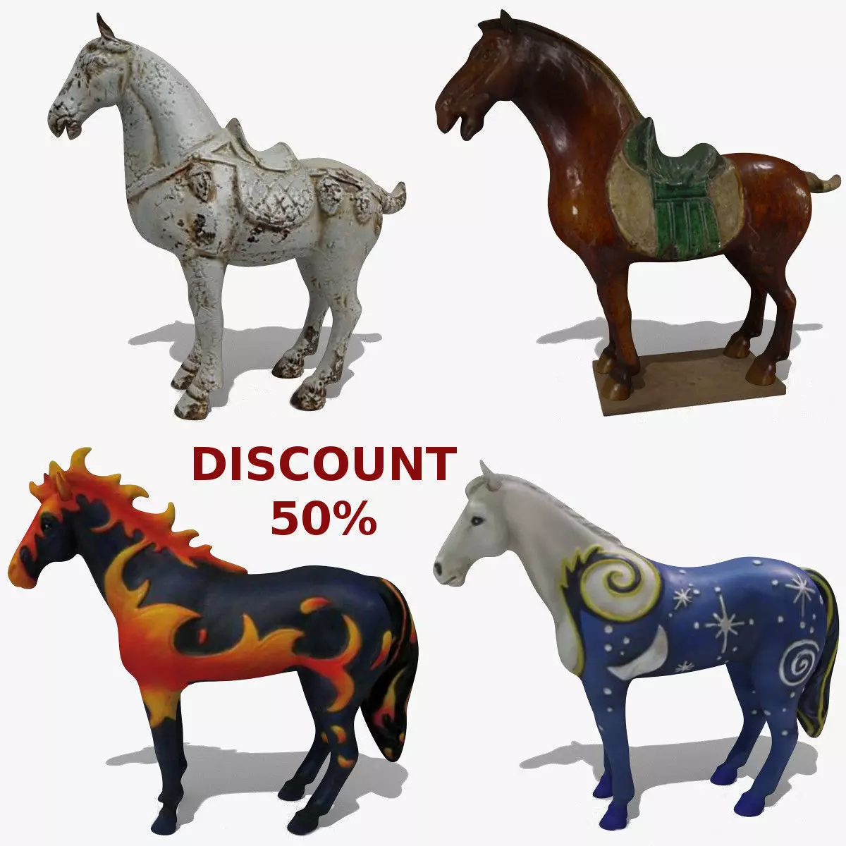Horse Statuettes Collection volume 8 3D model_0