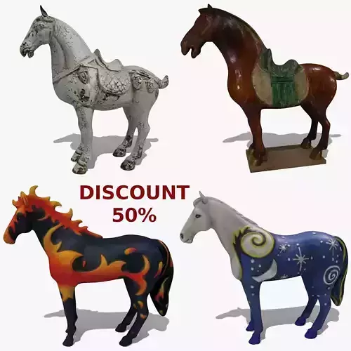 Horse Statuettes Collection volume 8 3D model