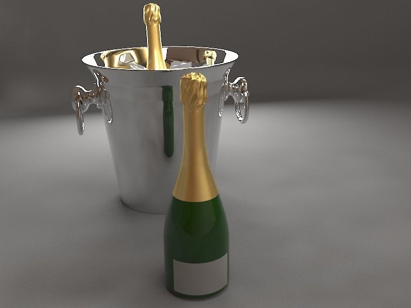 Champagne bucket 3D model_2