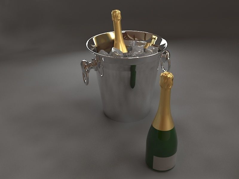 Champagne bucket 3D model_1