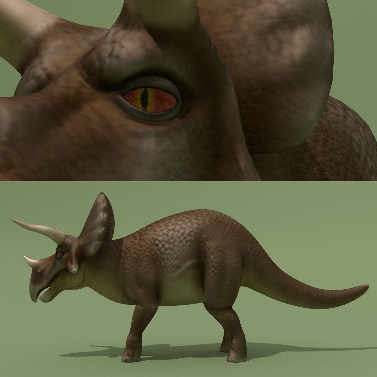 Rigged Dinosaurs Collection 3D model_23