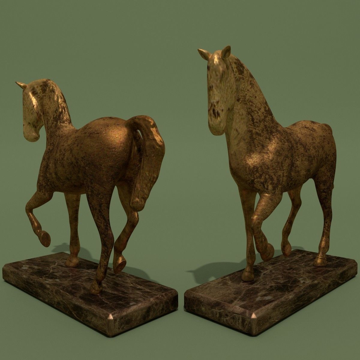 MISC Horse Statuettes Collection 3D model_8
