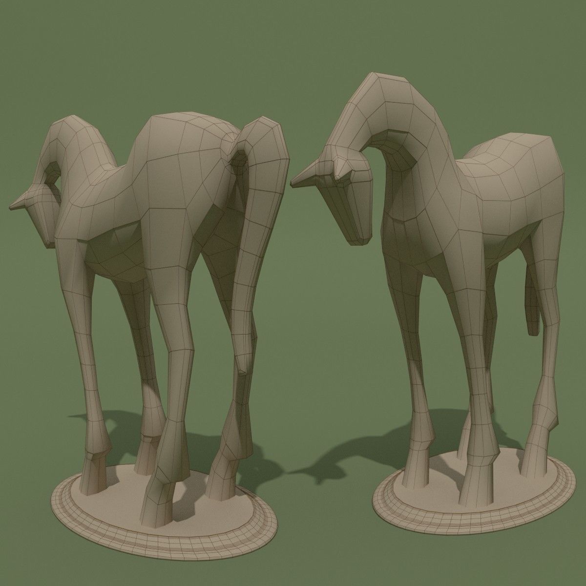 MISC Horse Statuettes Collection 3D model_17