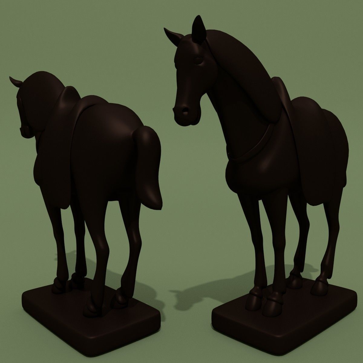 MISC Horse Statuettes Collection 3D model_12