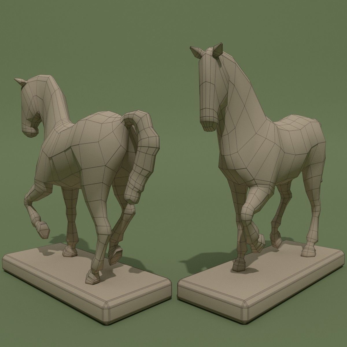 MISC Horse Statuettes Collection 3D model_10