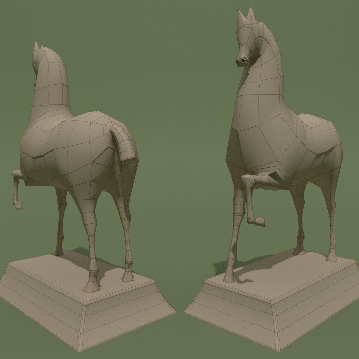 MISC Horse Statuettes Collection 3D model_5