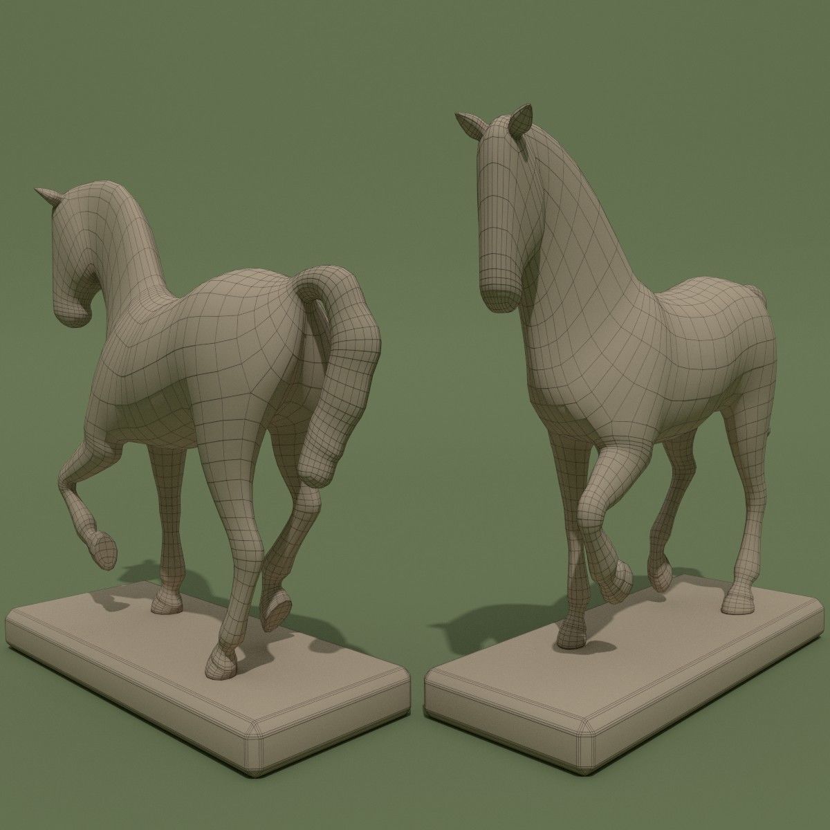 MISC Horse Statuettes Collection 3D model_9