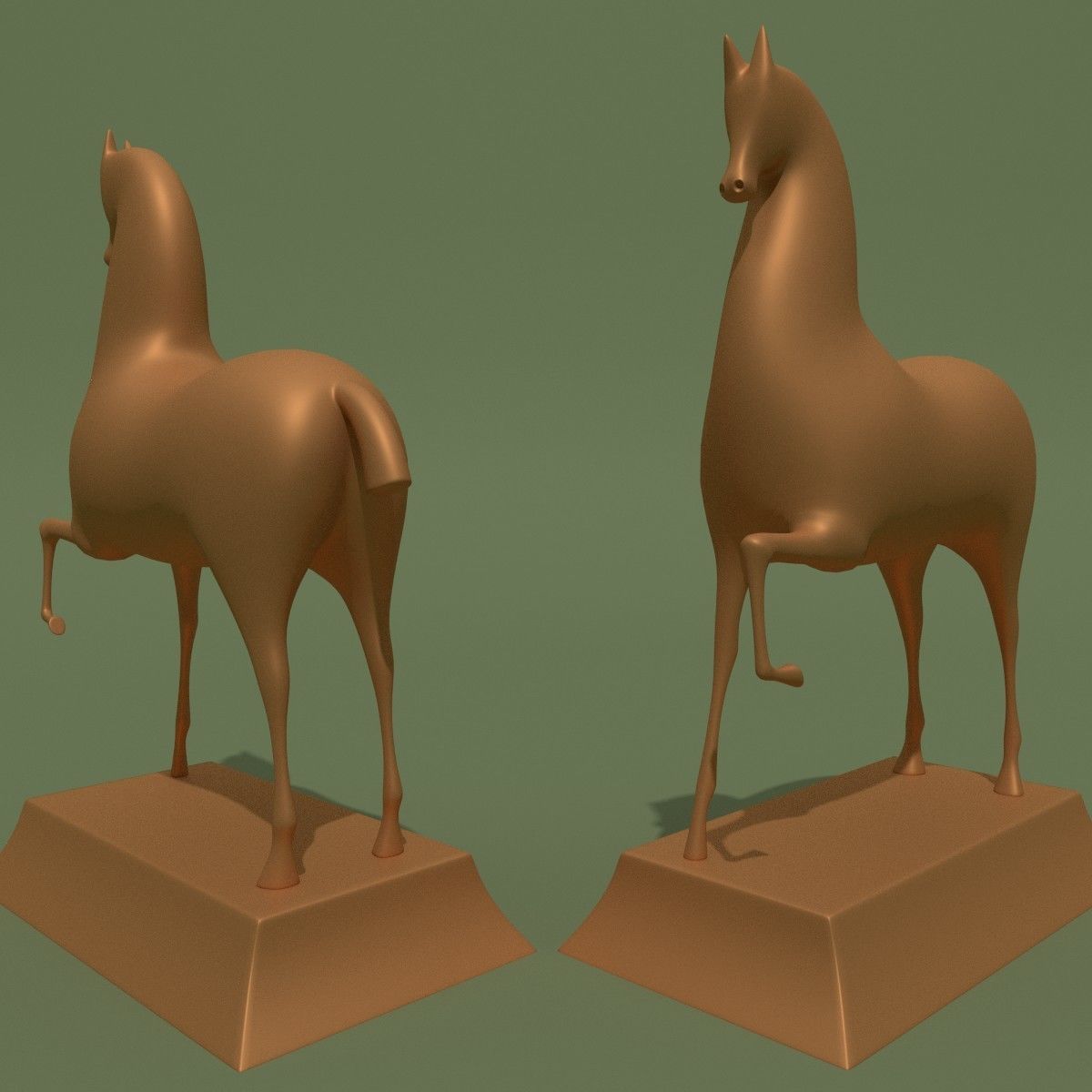 MISC Horse Statuettes Collection 3D model_3