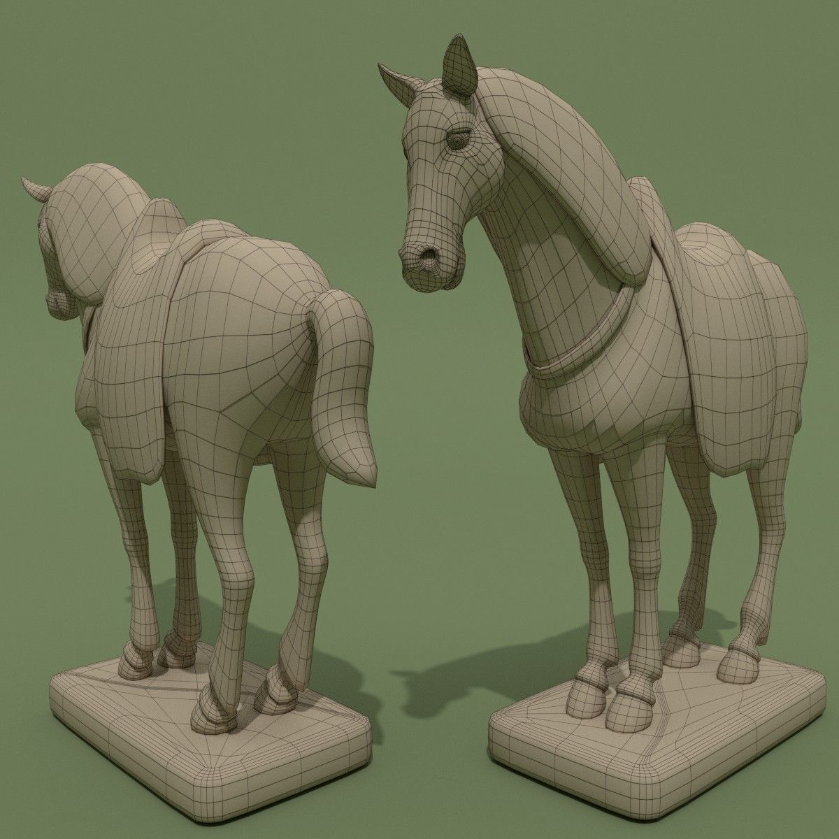 MISC Horse Statuettes Collection 3D model_13