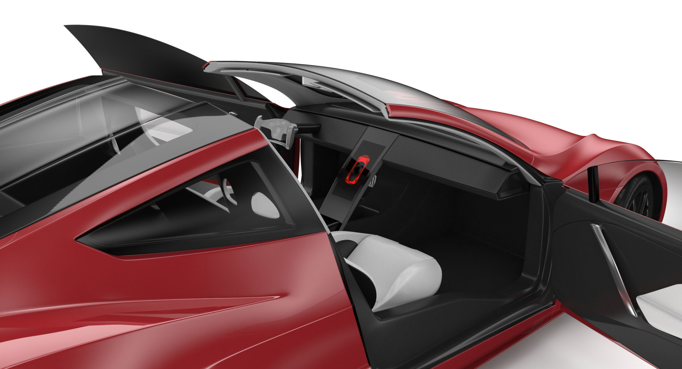 2020 Tesla Roadster Red Multi-Coat 3D model_18