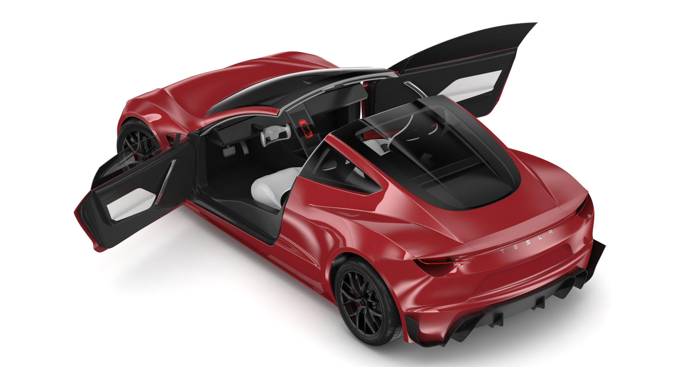 2020 Tesla Roadster Red Multi-Coat 3D model_14
