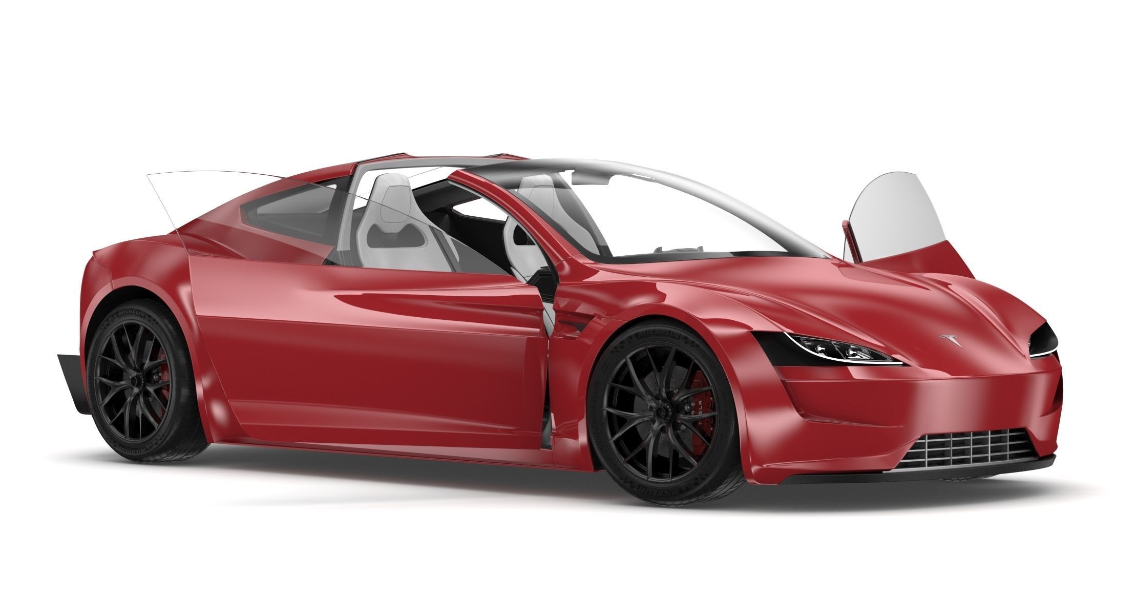 2020 Tesla Roadster Red Multi-Coat 3D model_11