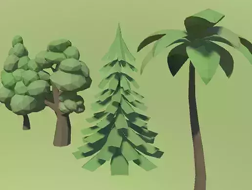 FREE LowPoly Trees Free low-poly 3D model