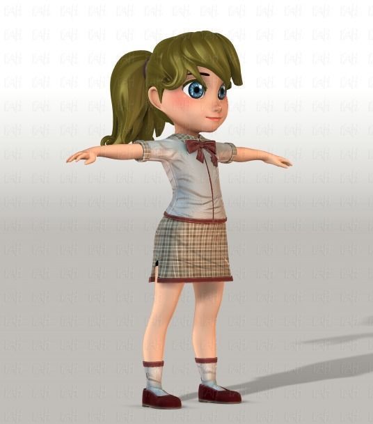 Girl 3D model V04 3D model_2