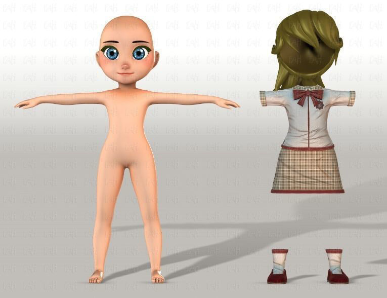 Girl 3D model V04 3D model_38