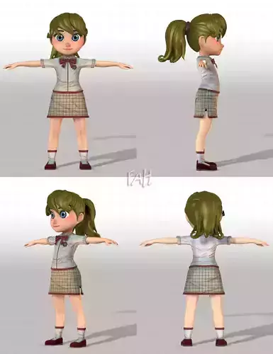 Girl 3D model V04