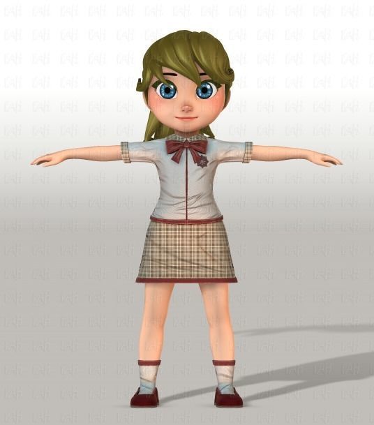 Girl 3D model V04 3D model_1