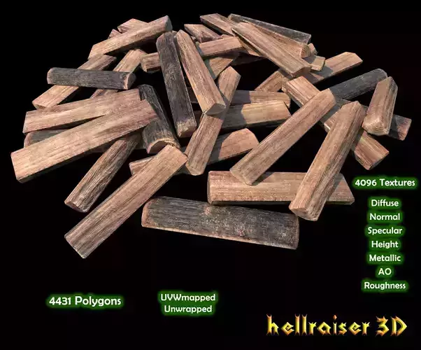 Logs Chopped - PBR - Textured