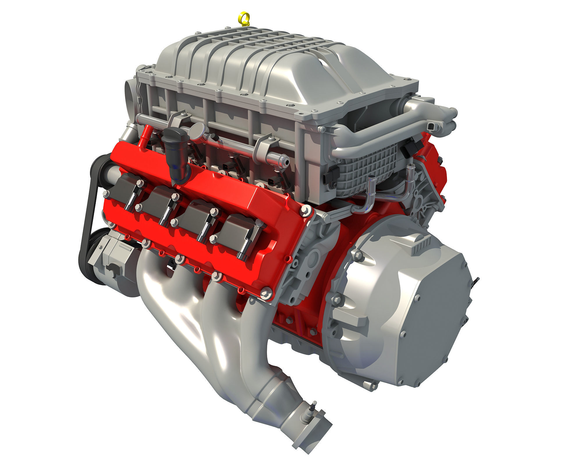 2018 Dodge Challenger HEMI Demon Engine 3D model_7