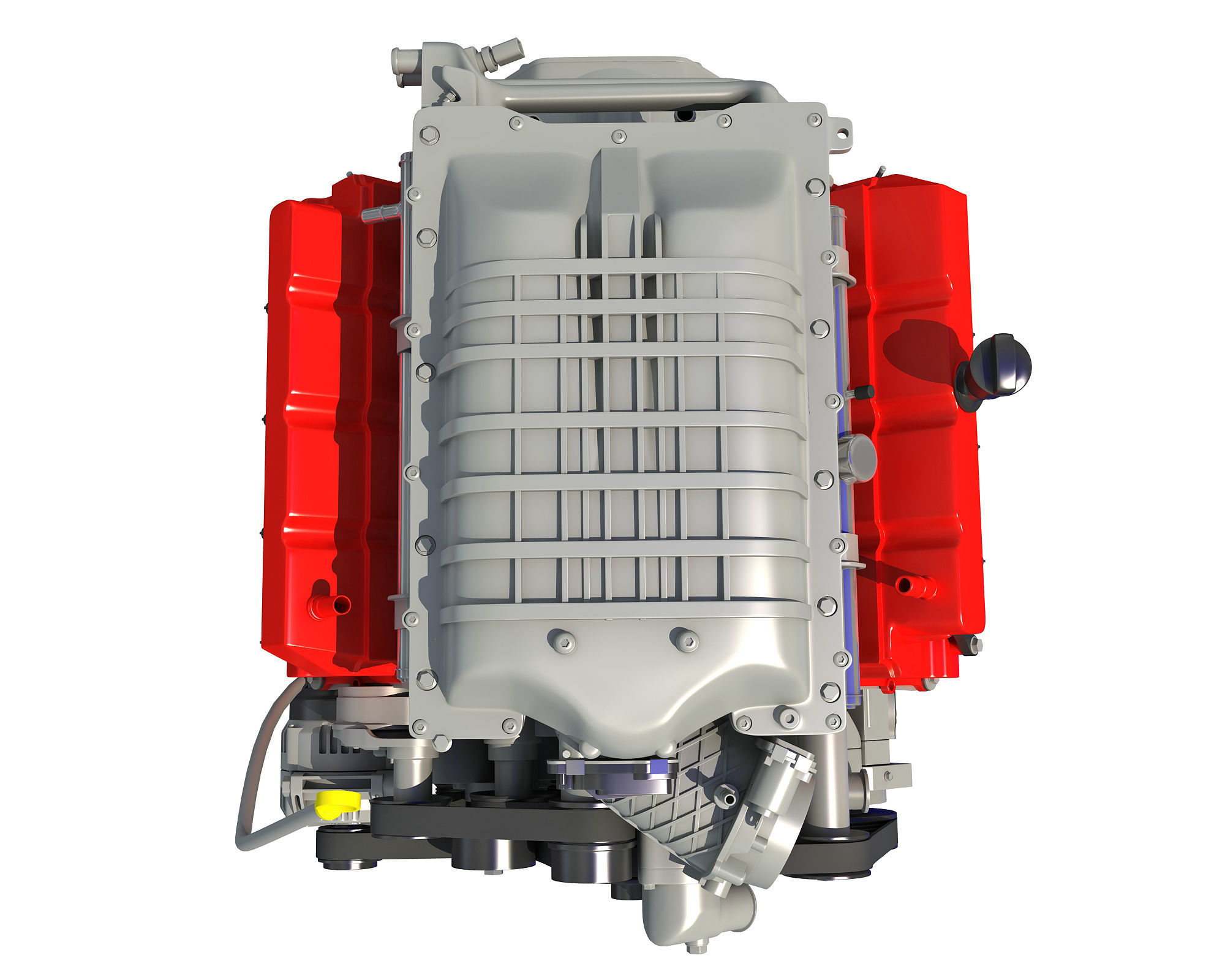 2018 Dodge Challenger HEMI Demon Engine 3D model_8