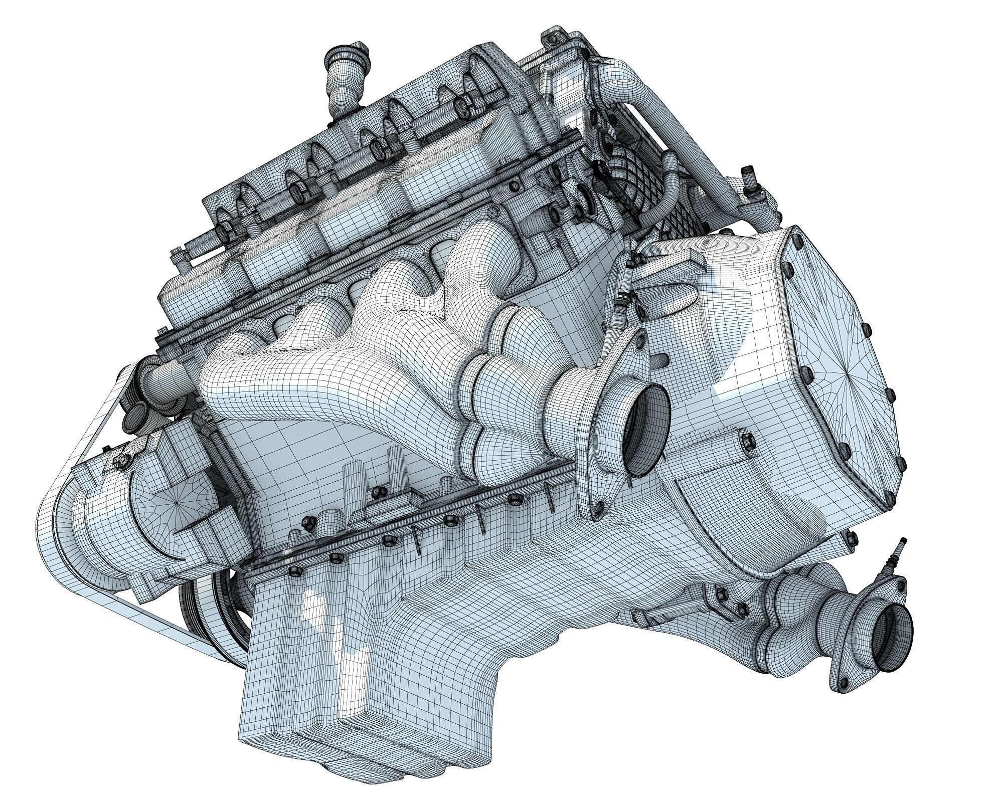 2018 Dodge Challenger HEMI Demon Engine 3D model_16