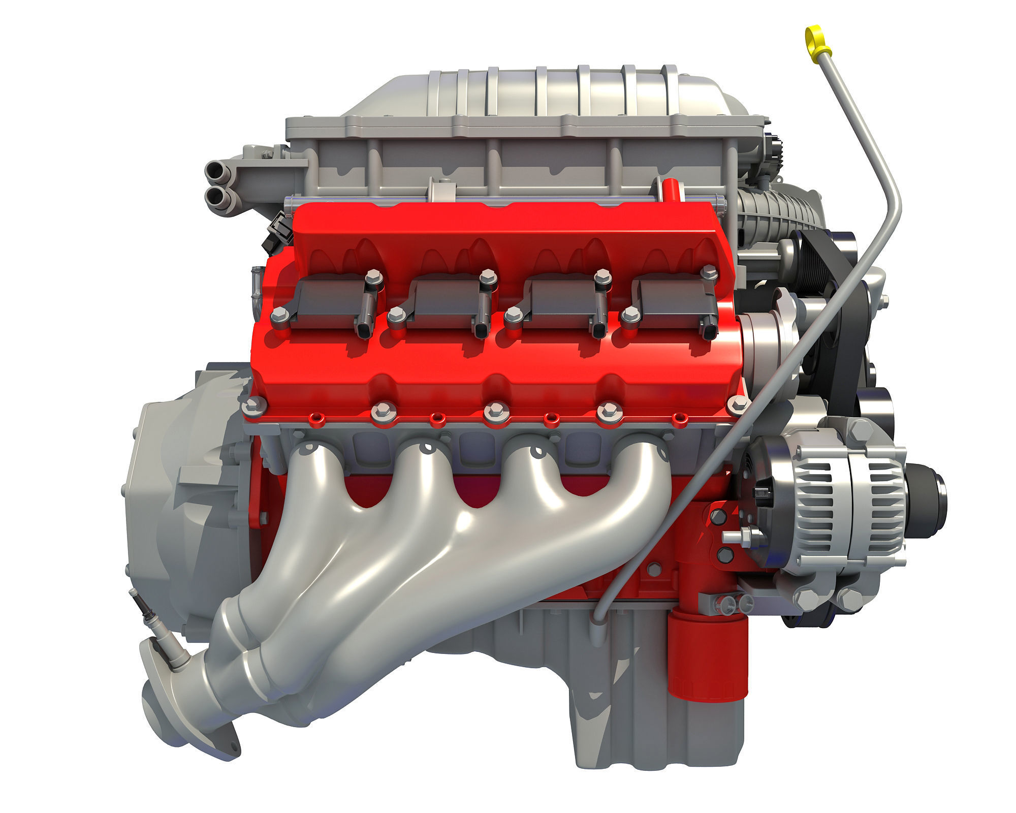 2018 Dodge Challenger HEMI Demon Engine 3D model_6