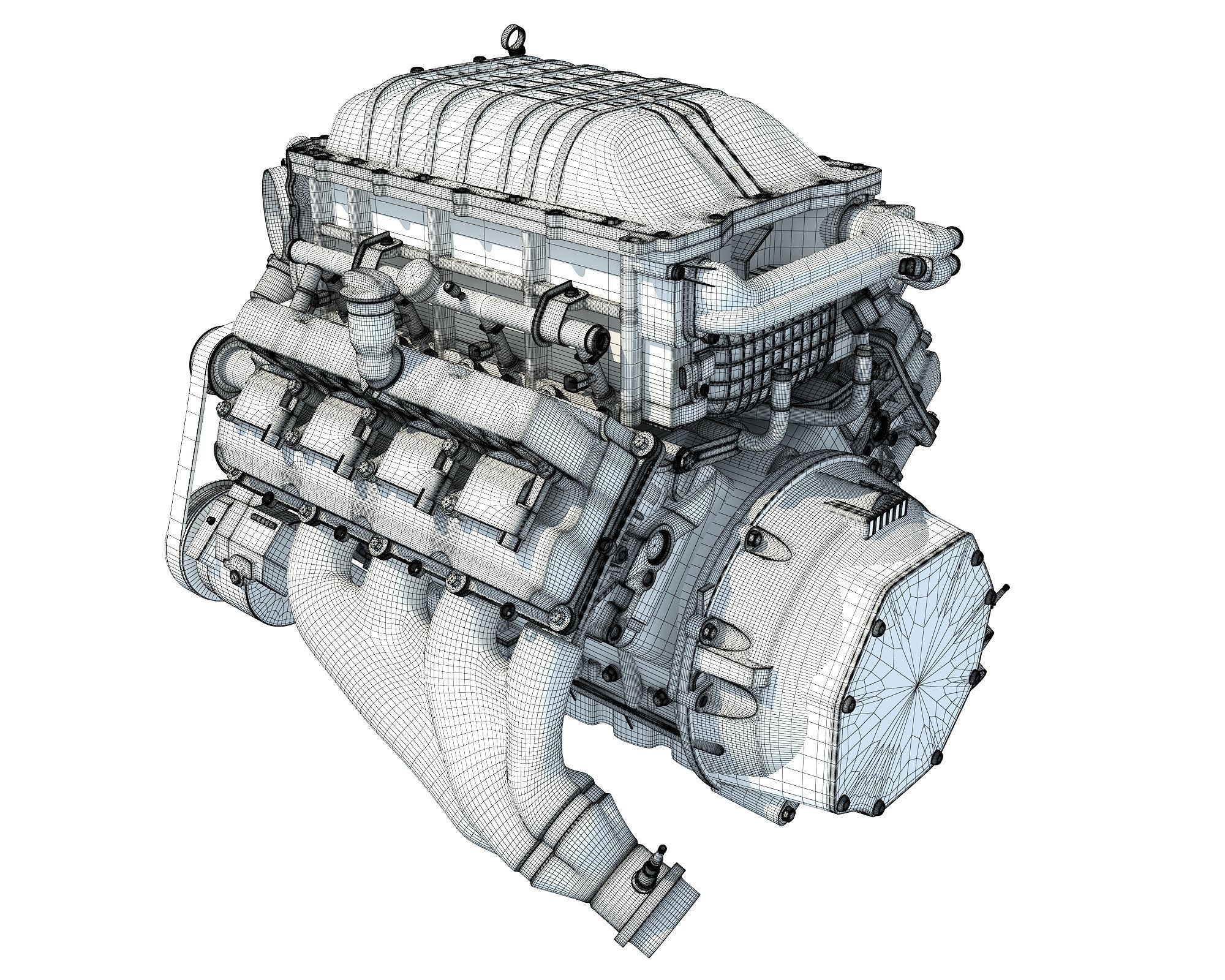 2018 Dodge Challenger HEMI Demon Engine 3D model_12