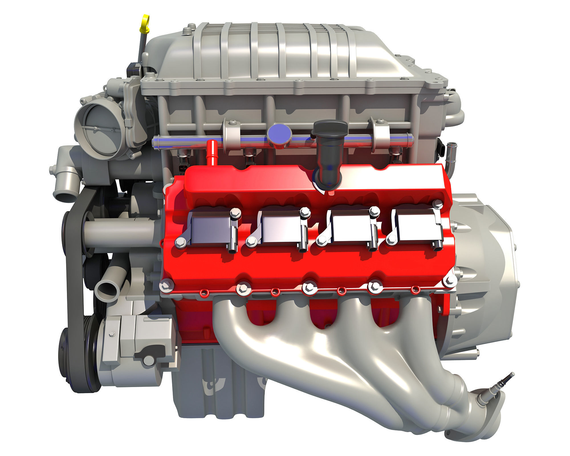 2018 Dodge Challenger HEMI Demon Engine 3D model_3